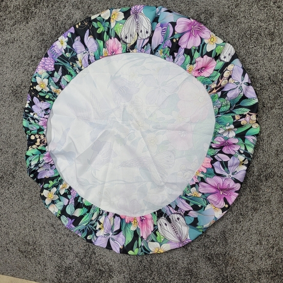 Hummingbird Floral Round Fitted Tablecloth with Elastic Waterproof Fitted Purple - Picture 4 of 6